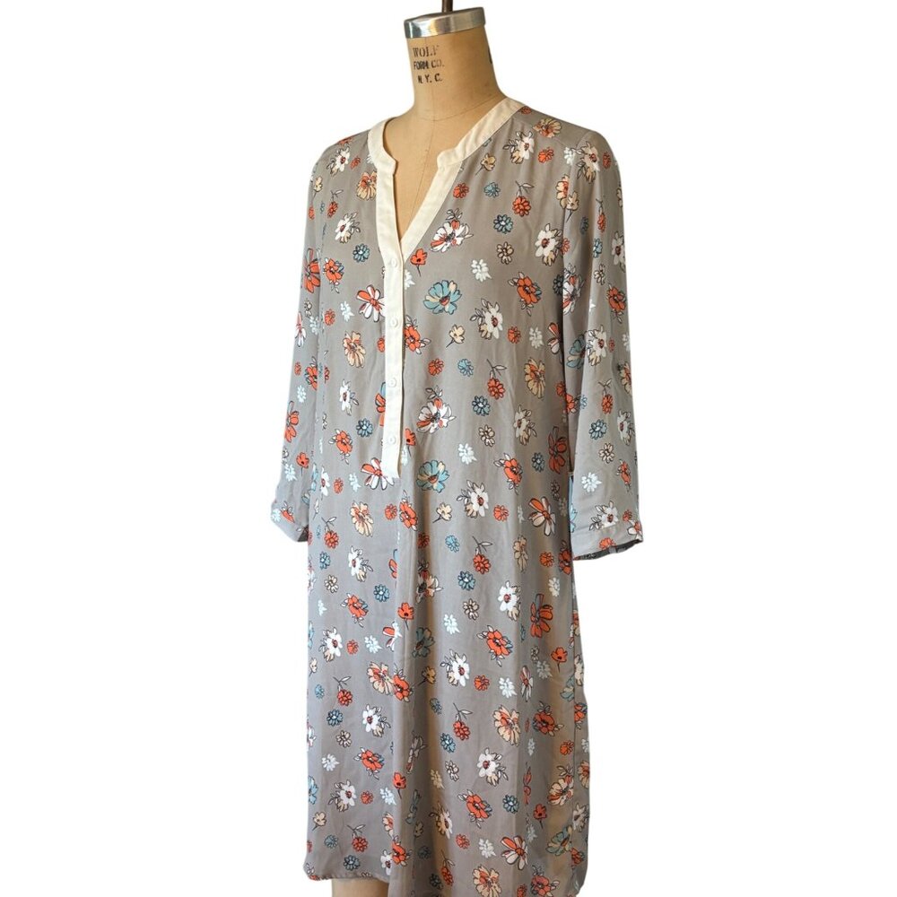 DownEast Floral Gray Dress